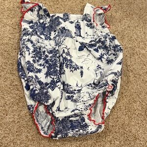 Vineyard Vines Navy and White Scenic Onesie